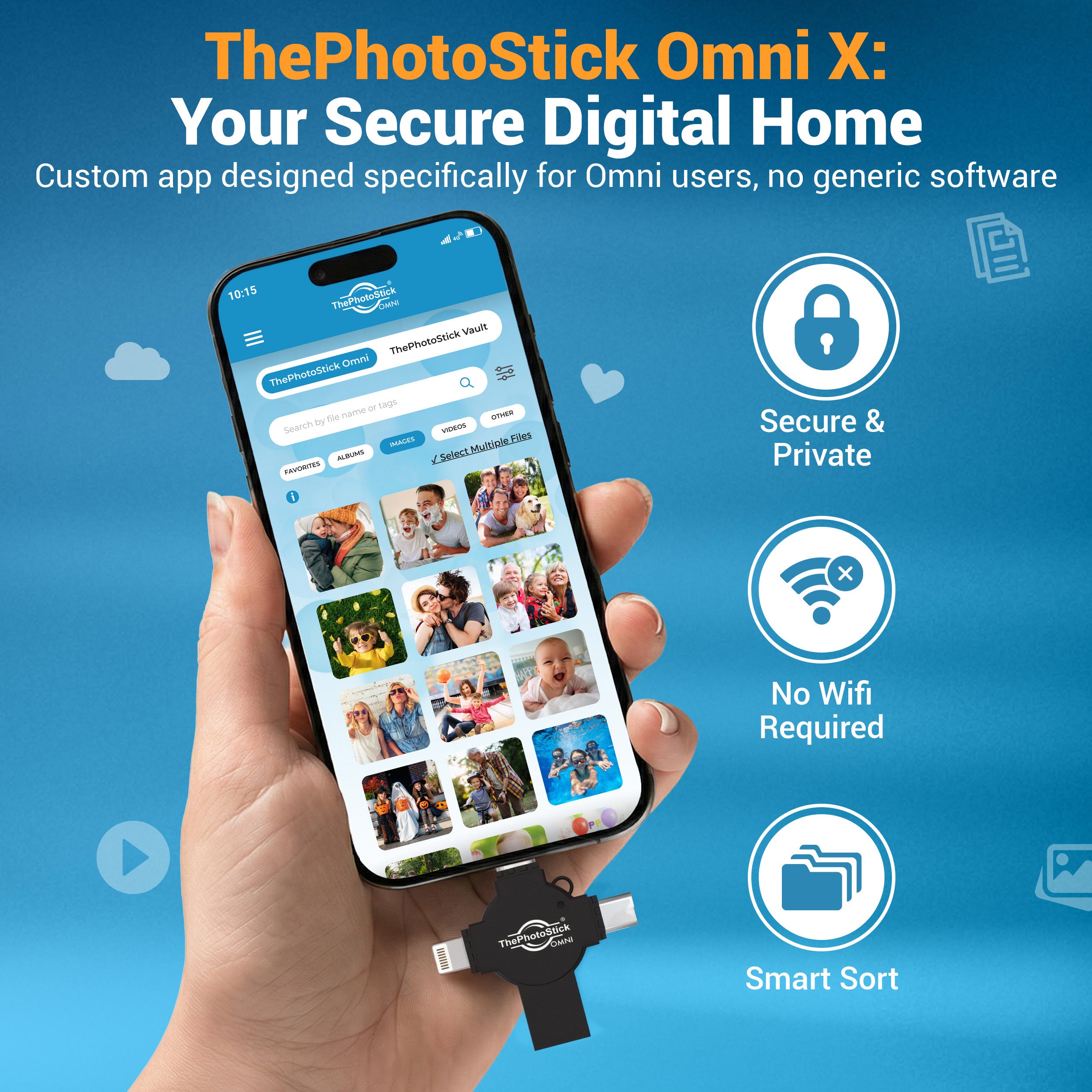 Directions on how to use ThePhotoStick Omni X