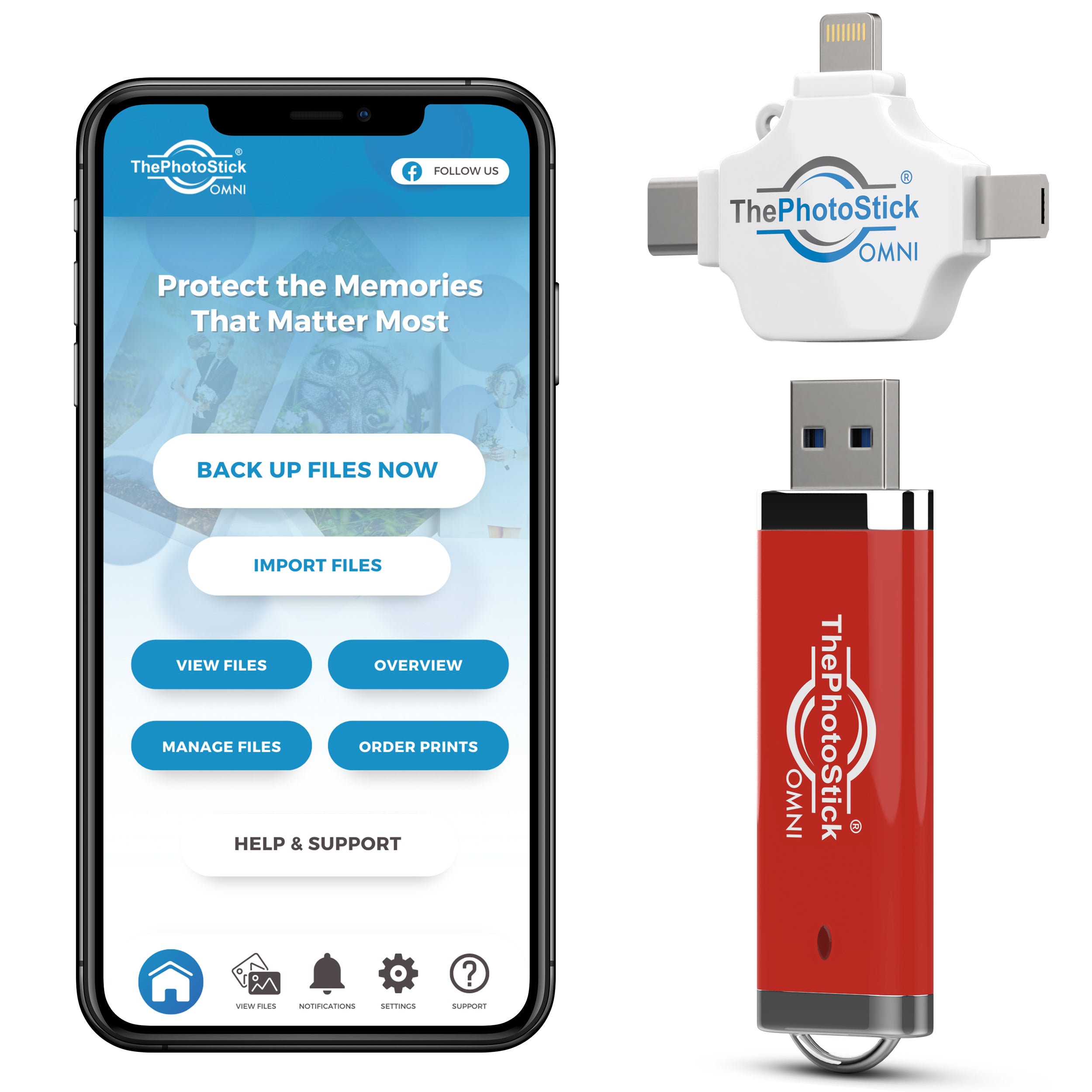 ThePhotoStick Omni 512GB with application screen