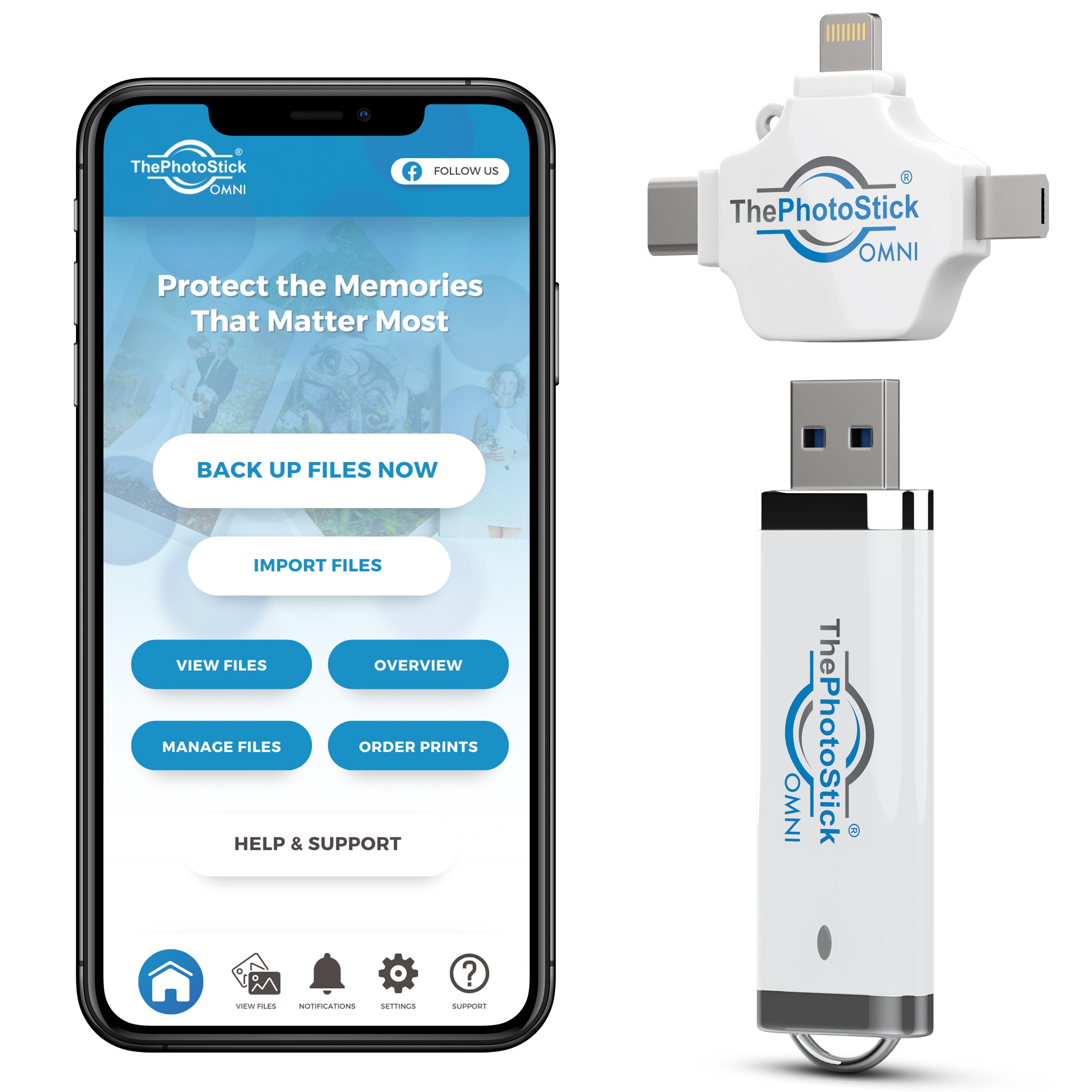 ThePhotoStick Omni with application screen