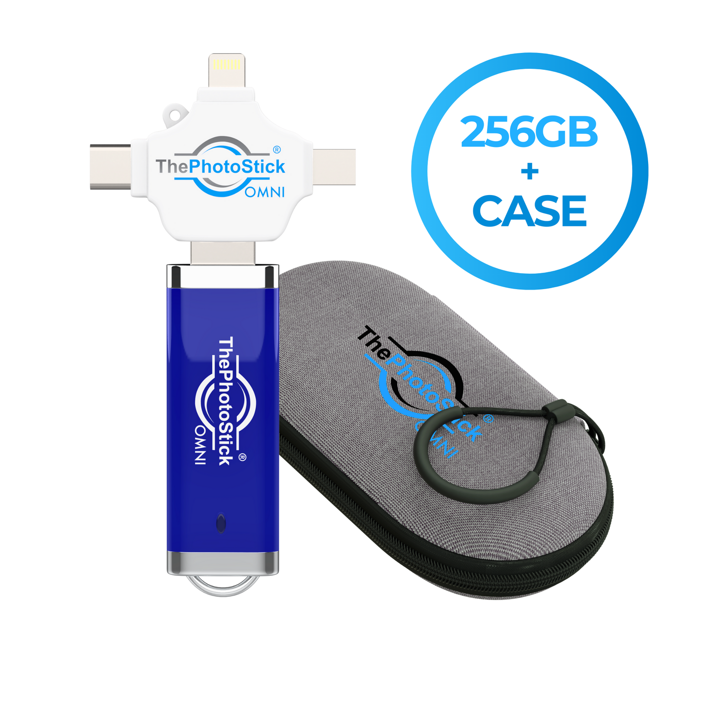 ThePhotoStick® Omni 256GB + Case - App Exclusive