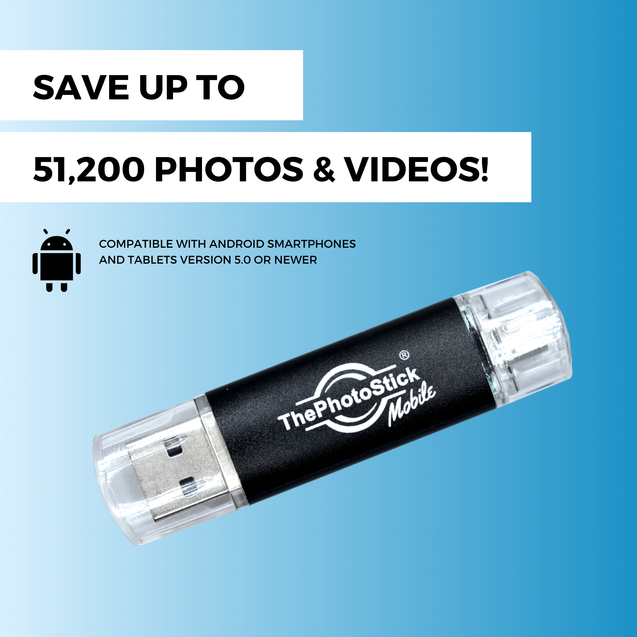 ThePhotoStick Mobile 128 GB for Android features
