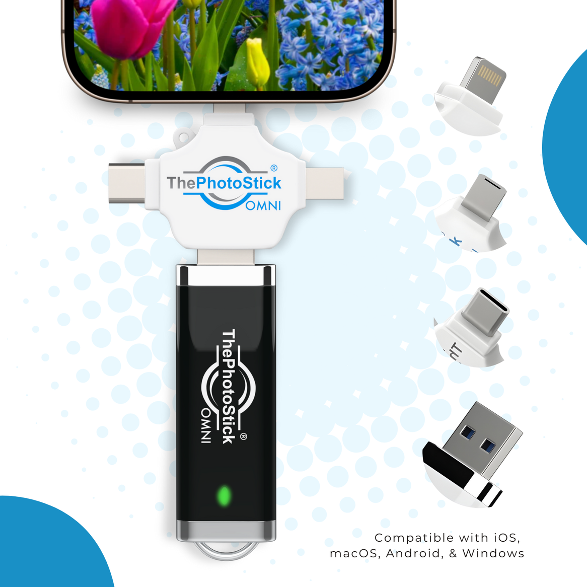 ThePhotoStick Omni with adapters
