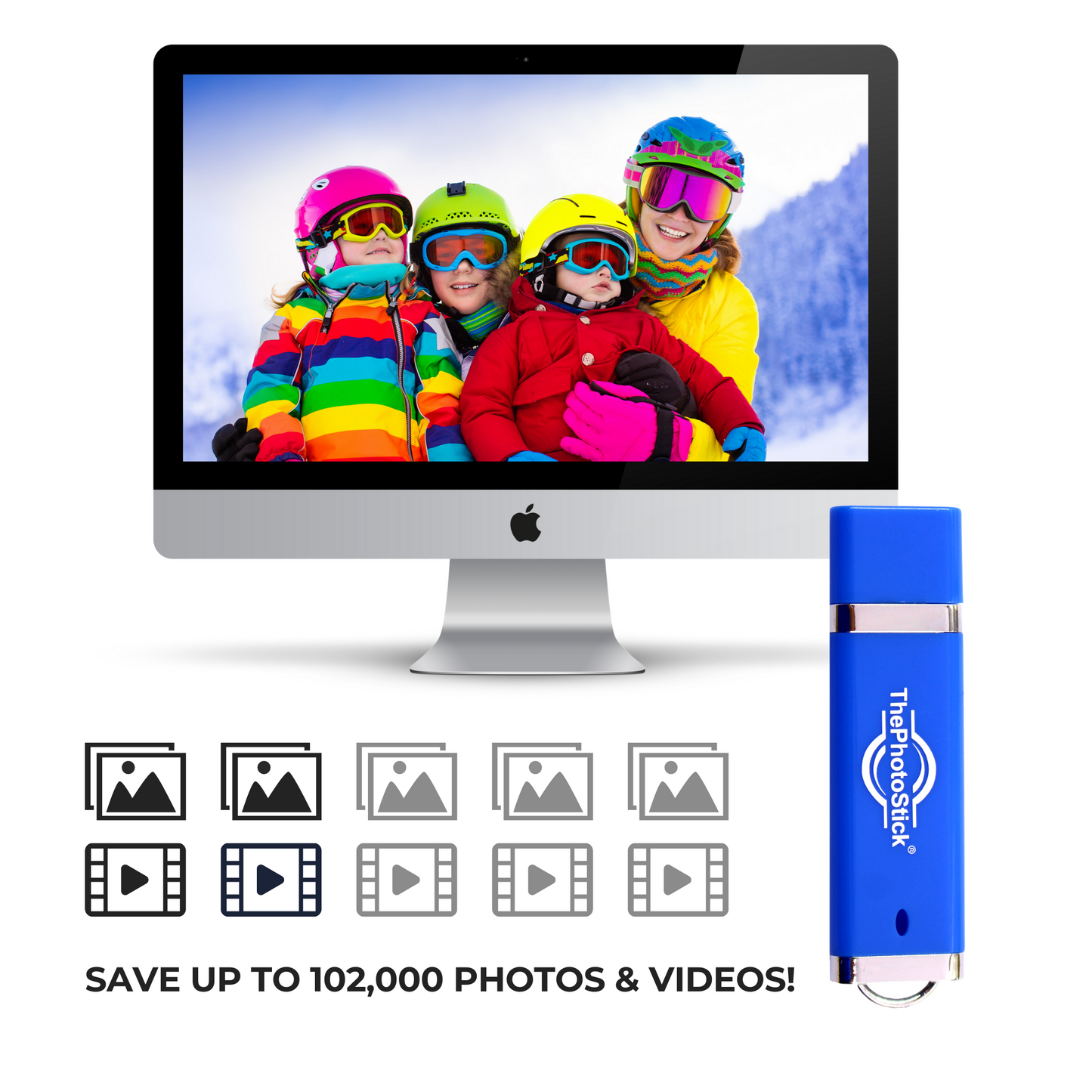 ThePhotoStick® 256 GB for PC and Mac