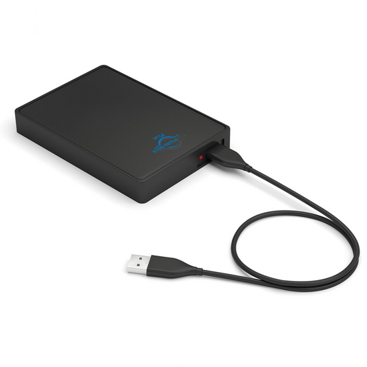 1TB ThePhotoStick plus drive with attached cable that plugs into computer
